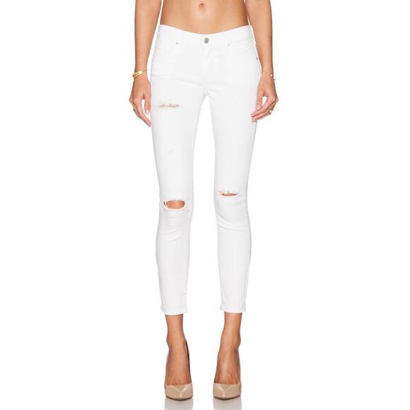 Agolde A Gold E Collette Crop Skinny Jeans In Malibu Distressed Women’s 28 - Picture 1 of 11